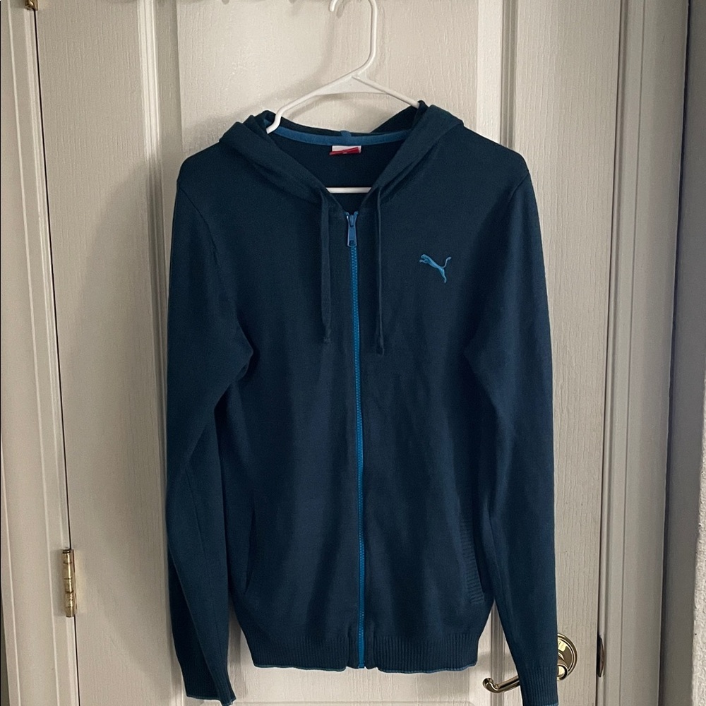 Puma Men's Dark Blue Zip-Up Sweater